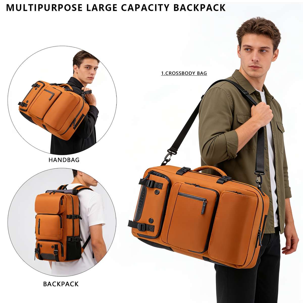 Men S Backpack Large Light Gray