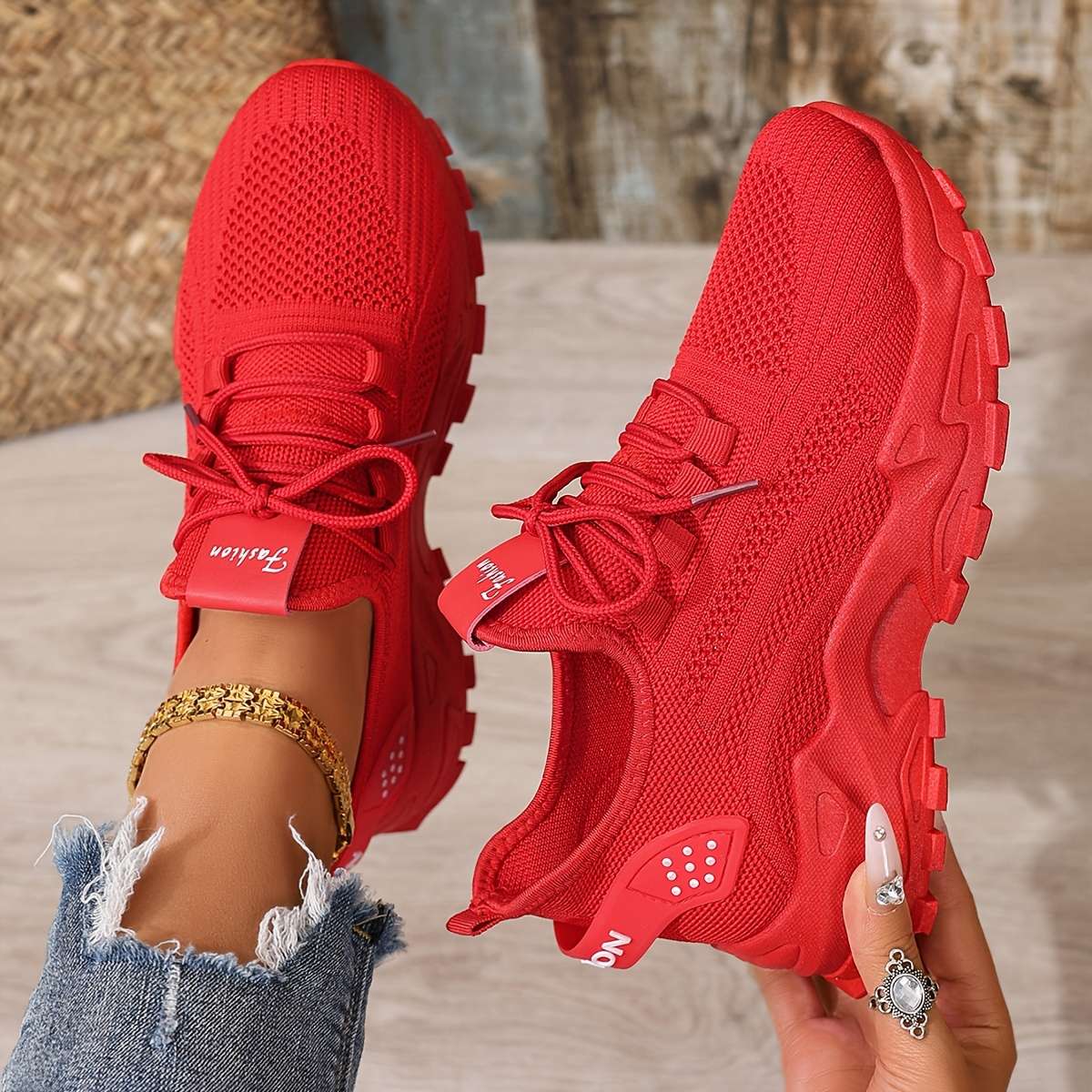 Women S Sneakers Color Scarlet Red Sizeuk 8.5