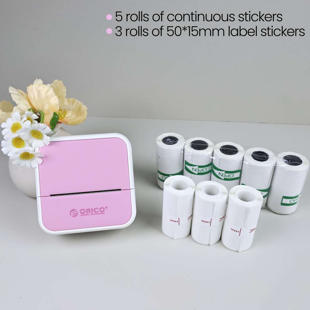 Printer Color Pink  3 Label Papers  5 Consecutive Papers