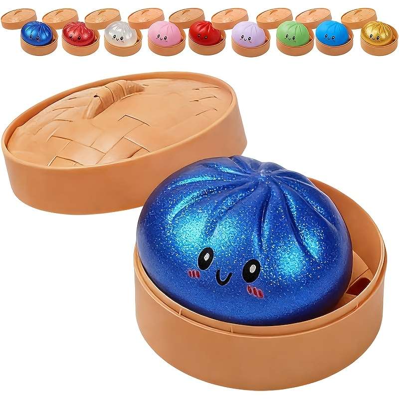 Squeezable Toys Material 4 Buns 4 Pot Lids 4 Base Lids Random Colors