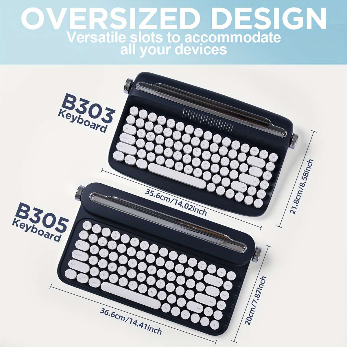 YUNZII B303 Blue Wireless Keyboard