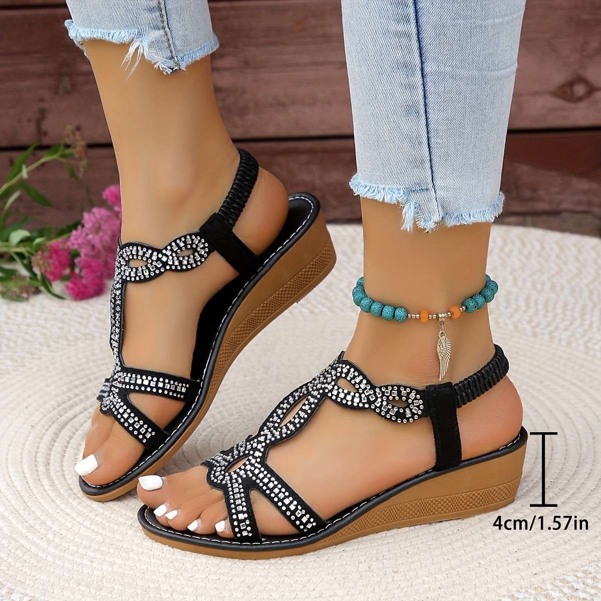 Sandals Color Black Sizeuk 4.5