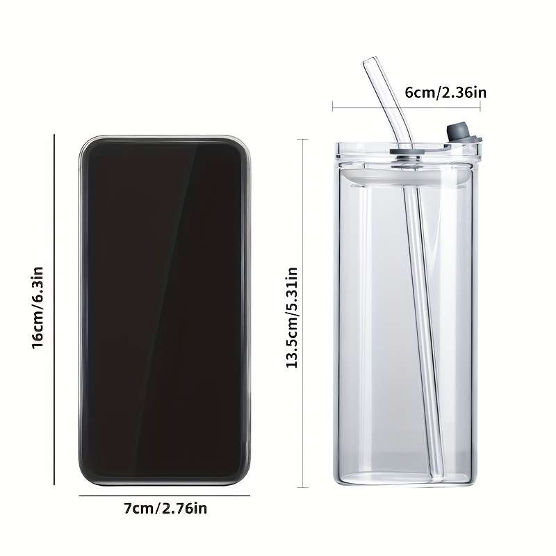 Water Cup Color 350Ml Cup   Transparent Lid   Straw