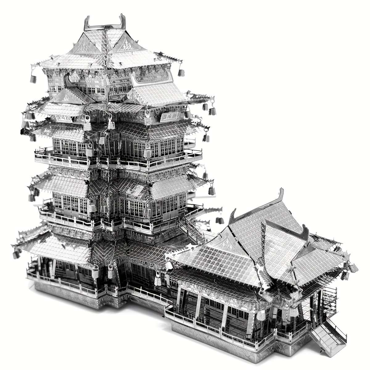 Building Toy Architectural Model Toy Set Color Silvery Yuejiang Tower