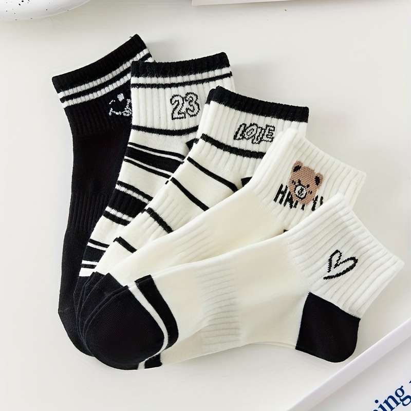 Women S Socks Color 5 Pairs Of Random Mixed Colors Size Onesize