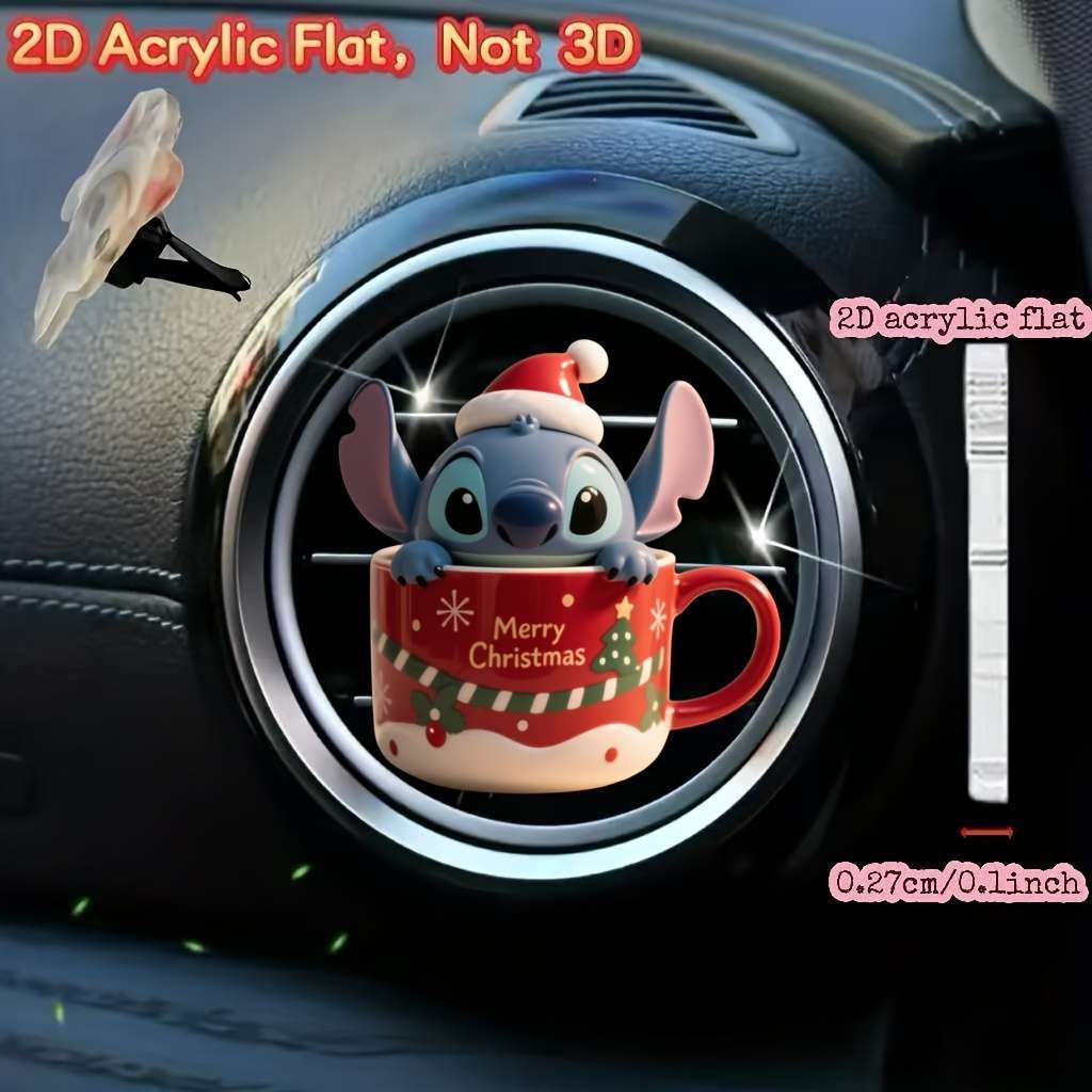 Car Interior Decor Style Cute Stitch Lying In The Cup