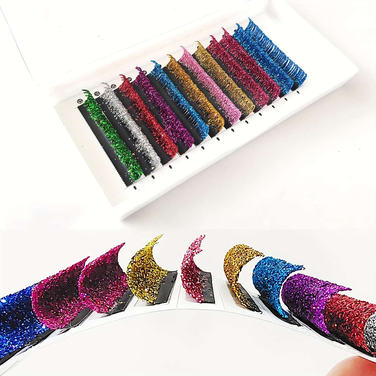 Wispy False Eyelashes Color Mixed Model 14mm 15mm