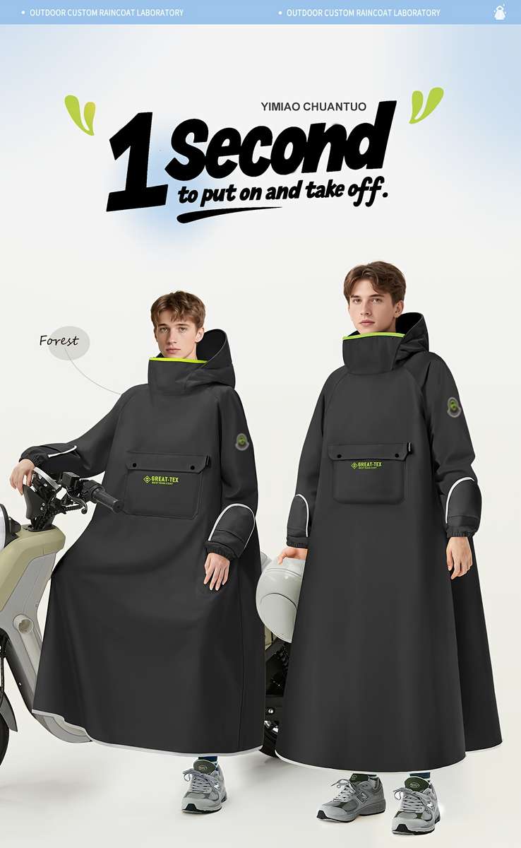 Raincoat Ink Black Size Uk M