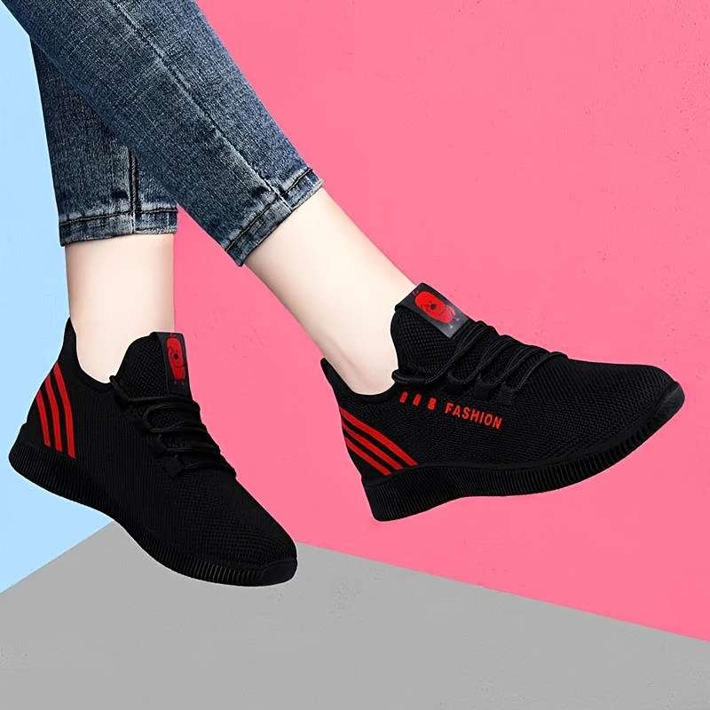 Women S Sneakers Color Blackred Sizeuk 5.5