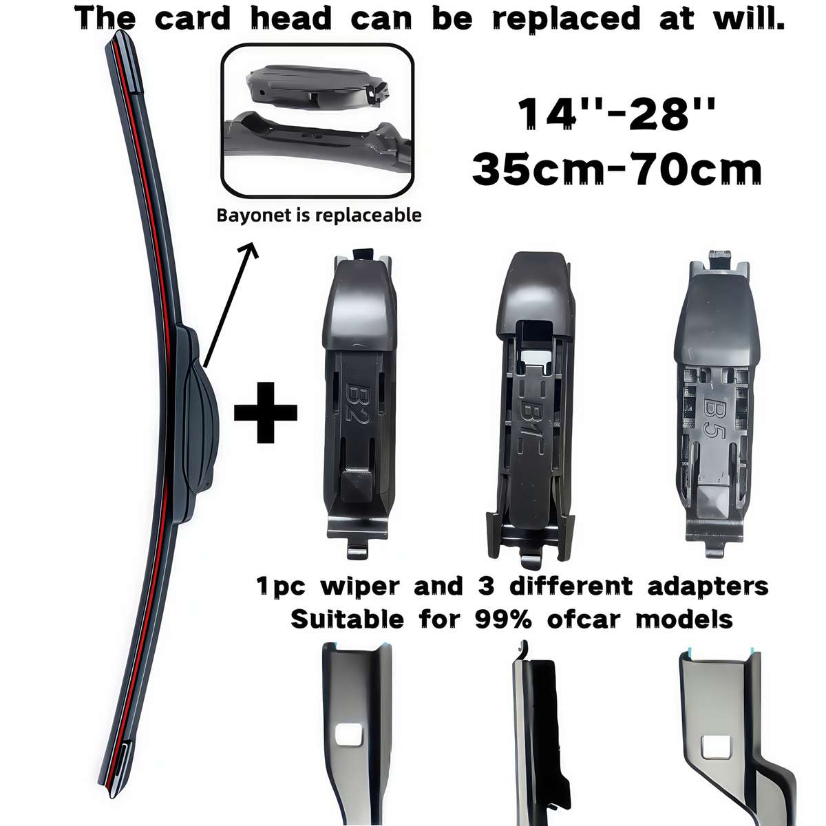 Windshield Wipers Items 14 35Cm Wiper  3Pcs Replacement Heads