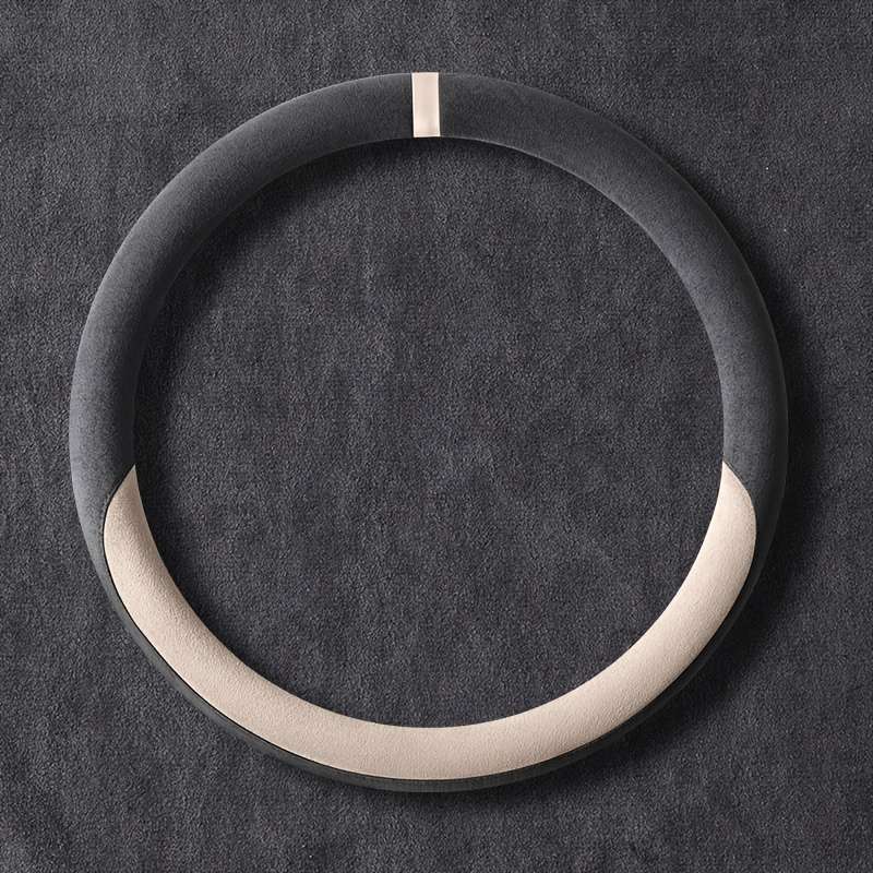Car Steering Wheel Cover Gray Black Model D Type