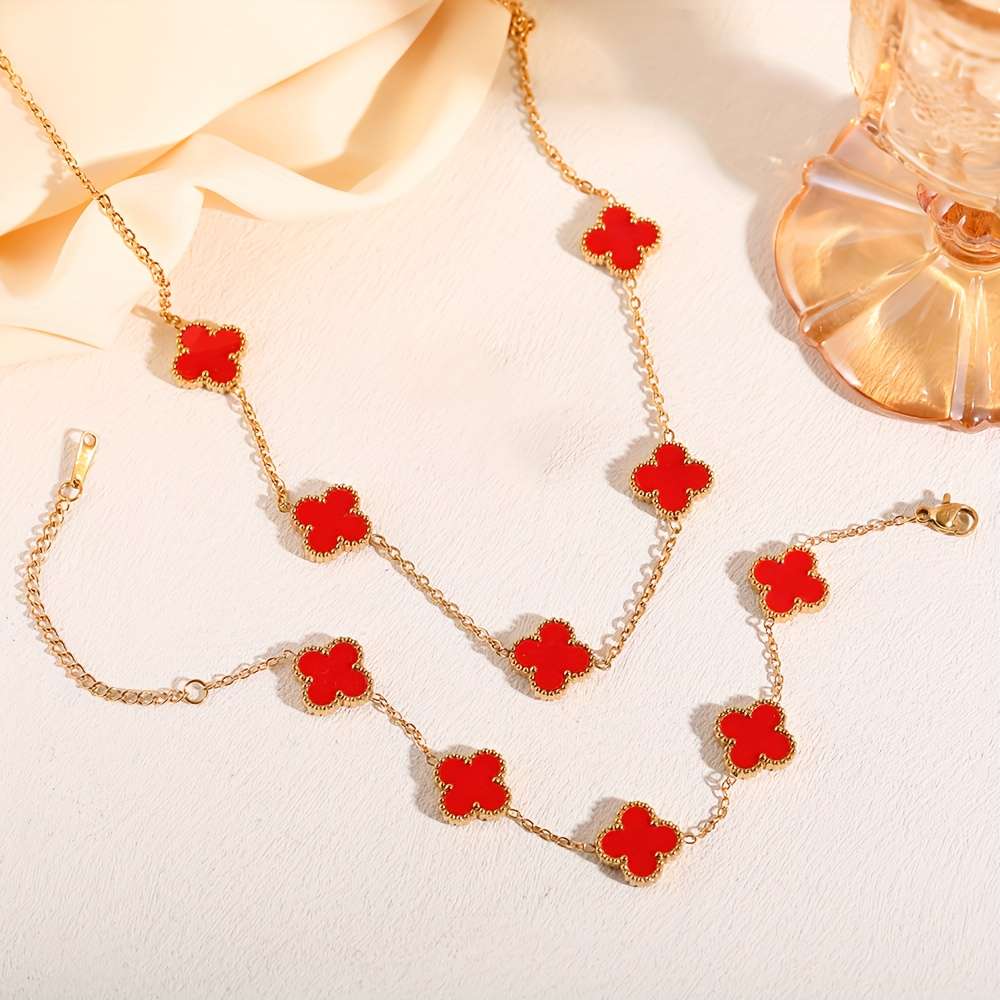 Womens Necklace Color Red