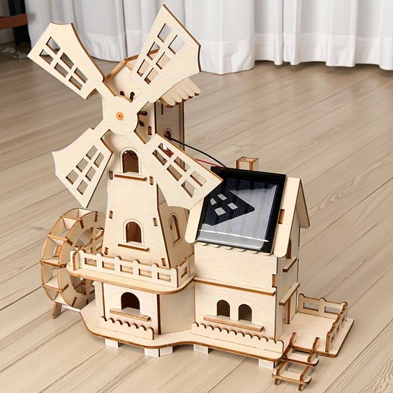 3D Building Model Puzzle Set Color Dutch Windmill