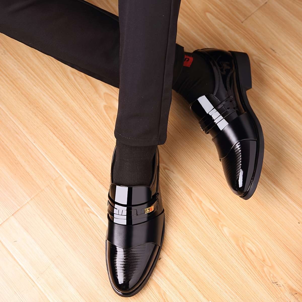 Mens Leather Shoes Color Black Sizeuk 7