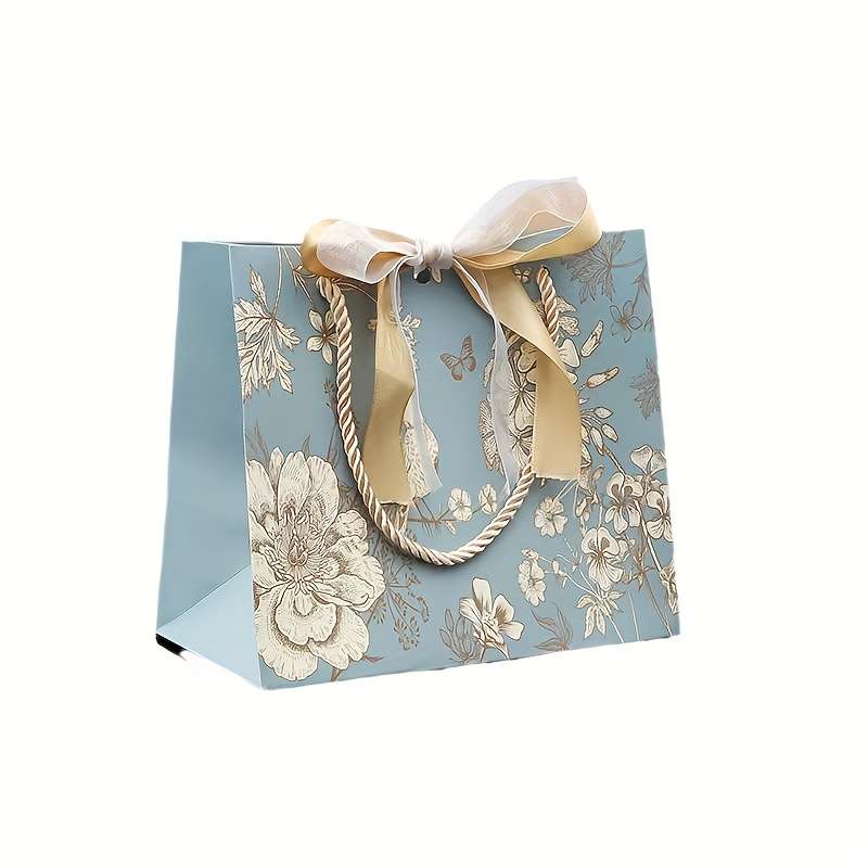 Gift Bags Style Green Bird Double Ribbon Small Size 18 X 10 X 16