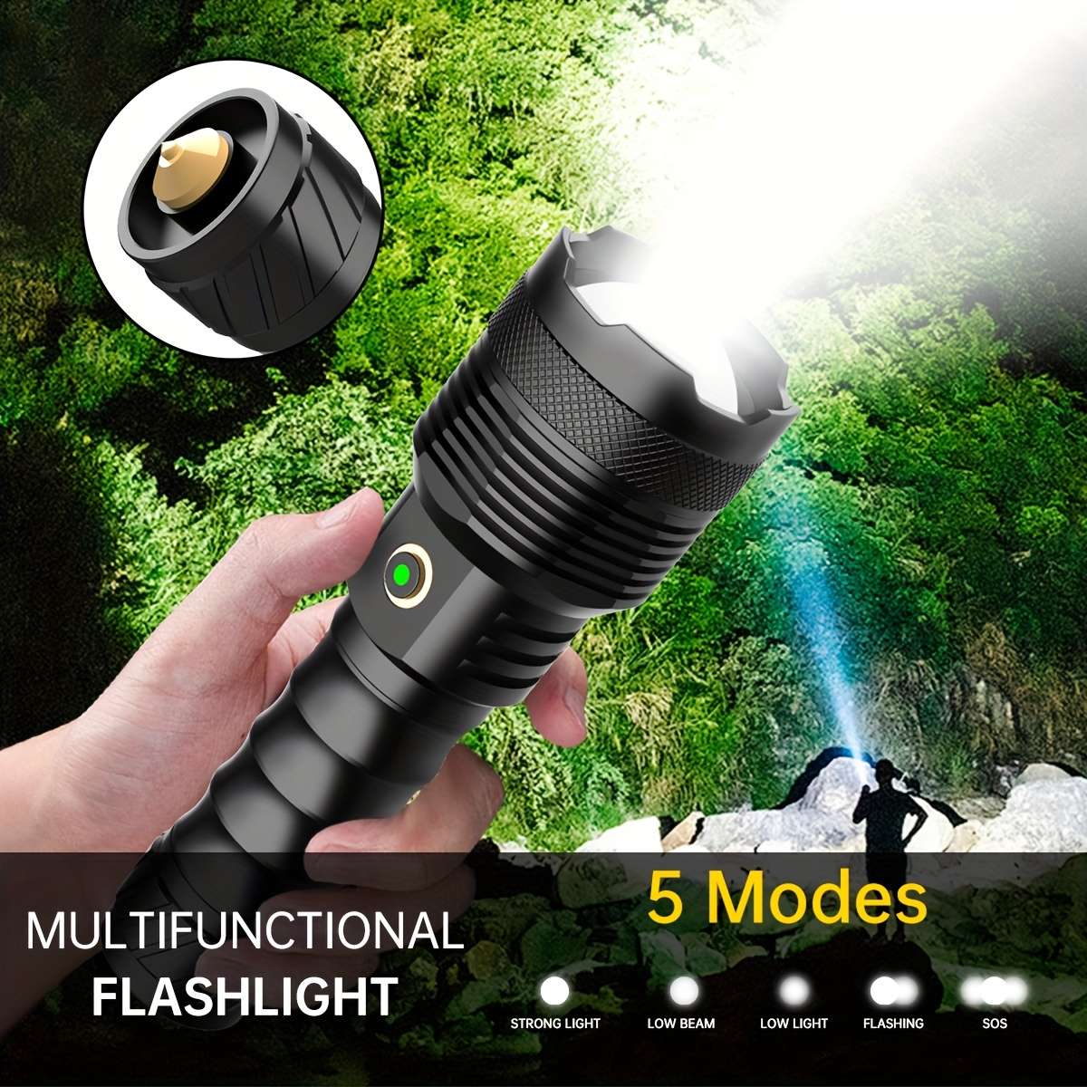 Durable 1Pc Usb Rechargeable Handheld Torch With Light Professional Reliable