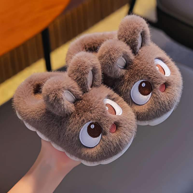 Cotton Slippers Color Dark Coffee Sizeuk 10-10.5 Little Kid