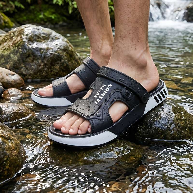 Sandals Color Black & White Size Uk 7.5 8 Wide