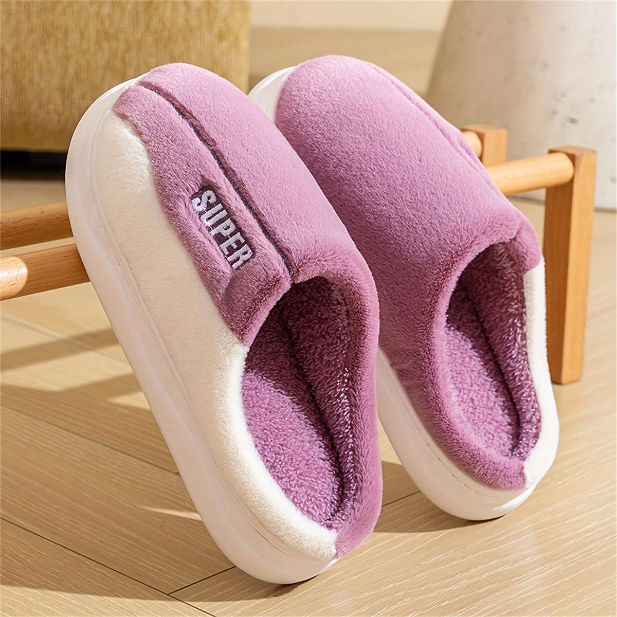 Cotton Slippers Color Bean Paste Sizeuk 6.5-7