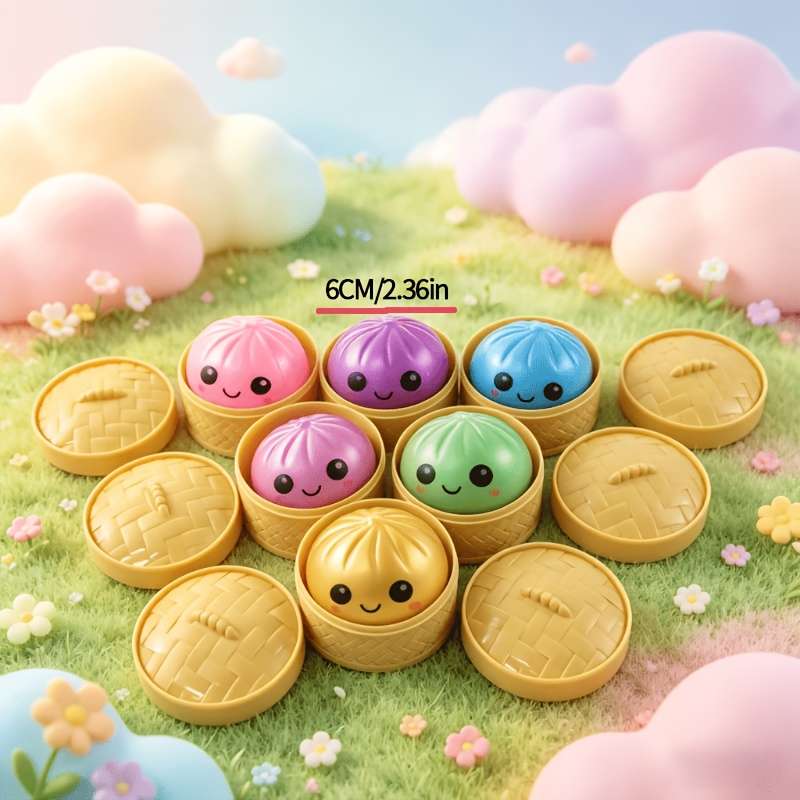 Squeezable Toys Color Random Color Style 3Pcs Set1 Bun 1Lid 1Base