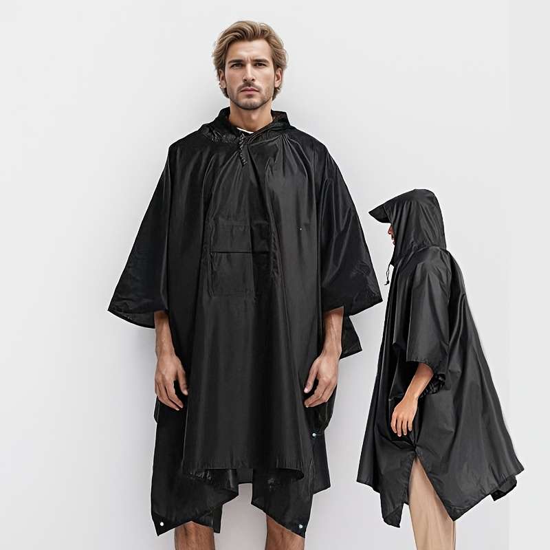 Raincoat Blue 2Piece Set Storage Bag  Raincoat With Pocket