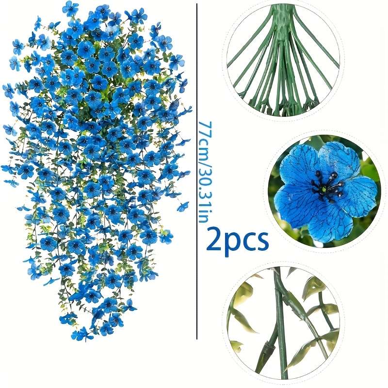 Simulated Flower Color Blue Quantity2Pcs