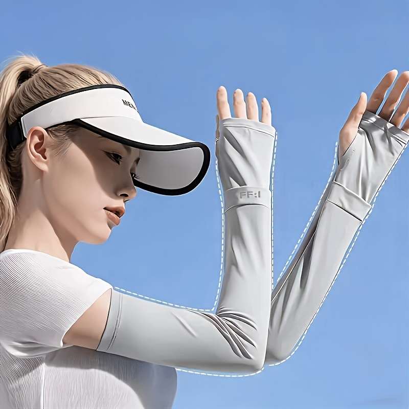 Sunscreen Sleeves Color 4Pcs Gray