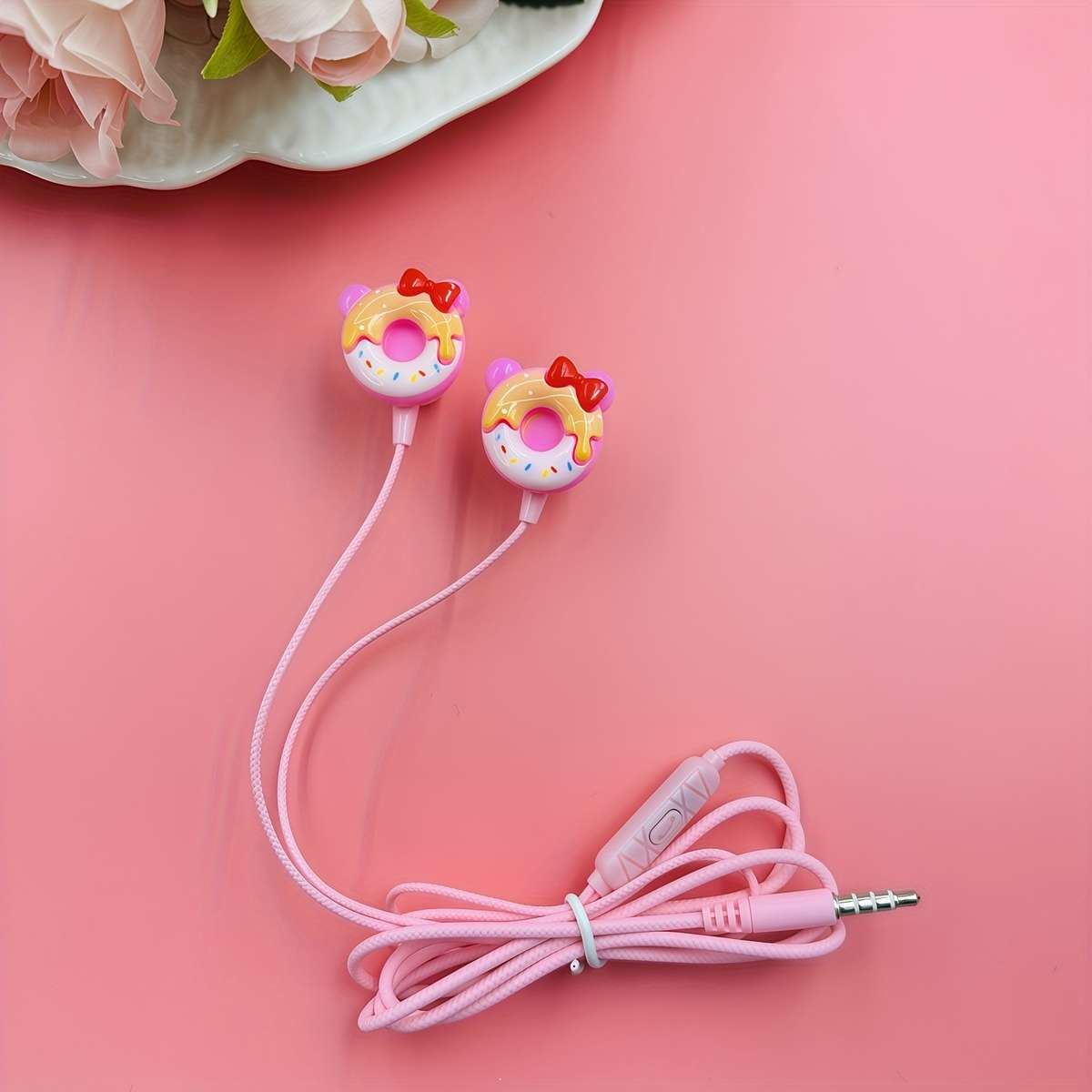 Wired Headphones Pink 3.5Mm