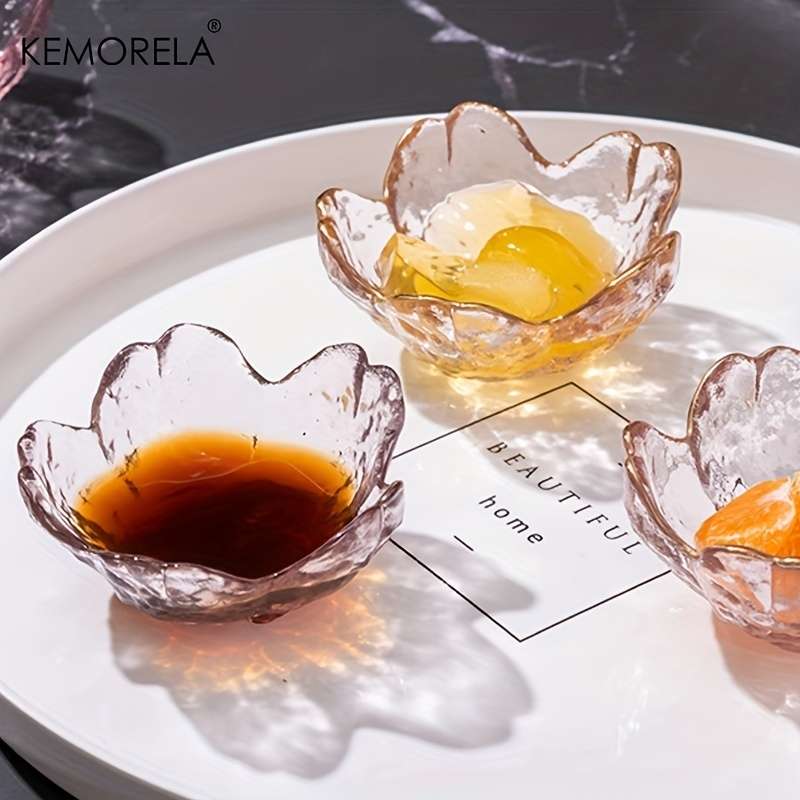 Bowl Model Transparent Petal Dish3Pcs