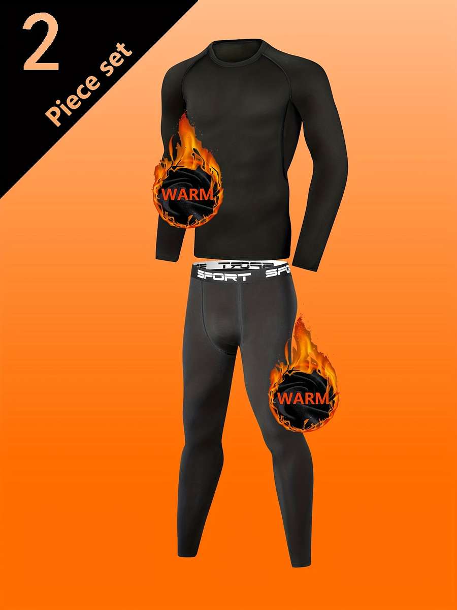 Thermal Underwear Color 2Pack Black Cloth And Black Thread Sizel