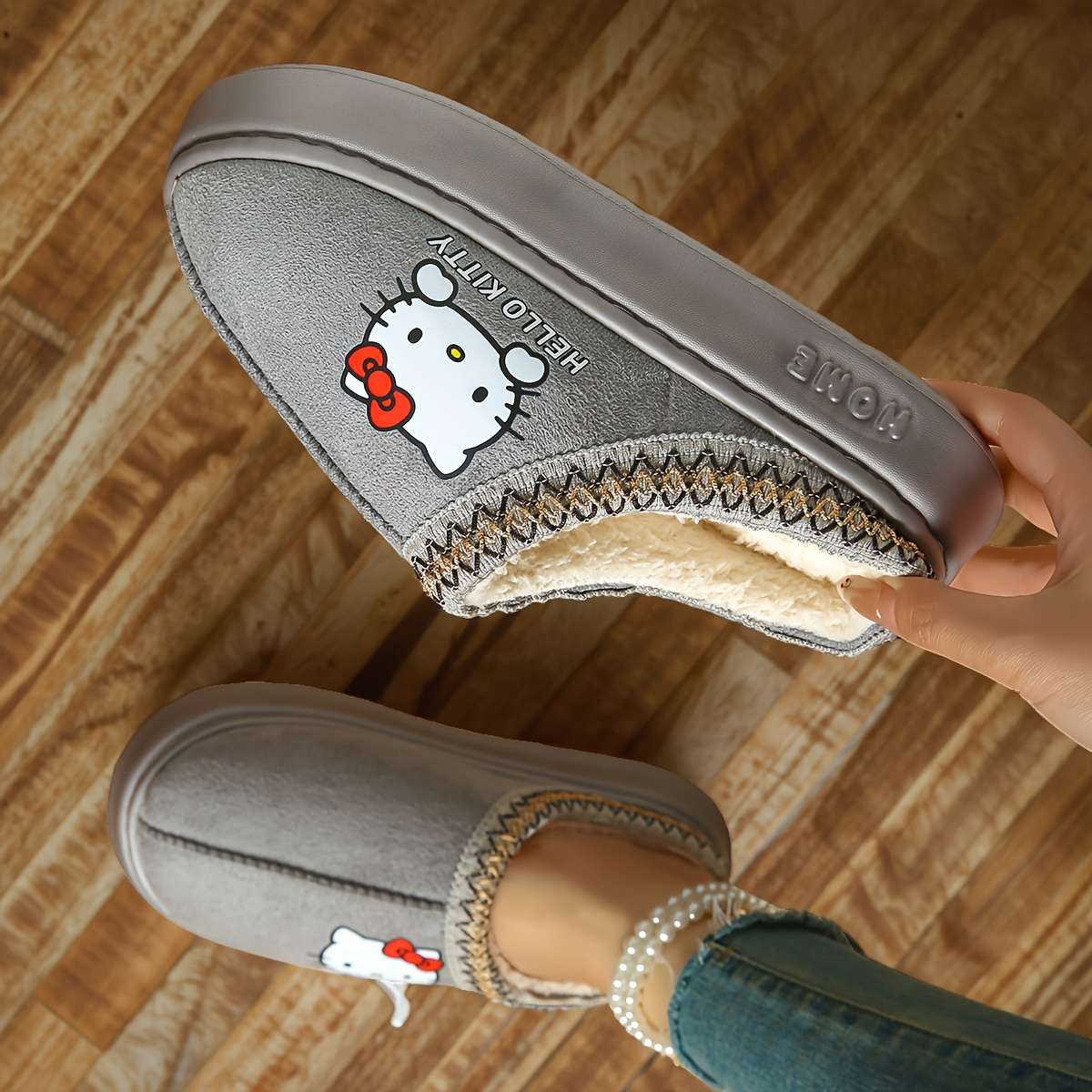 Cotton Slippers Color Grey Sizeuk 6.5-7