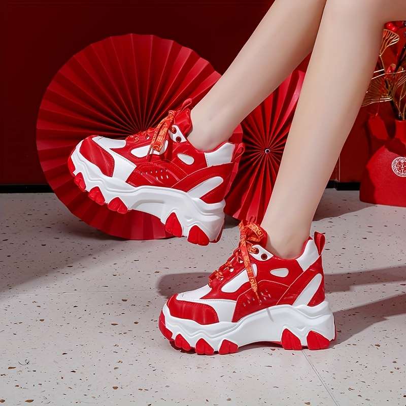 Women S Sneakers Color Red Wedding Shoes Sizeuk 4