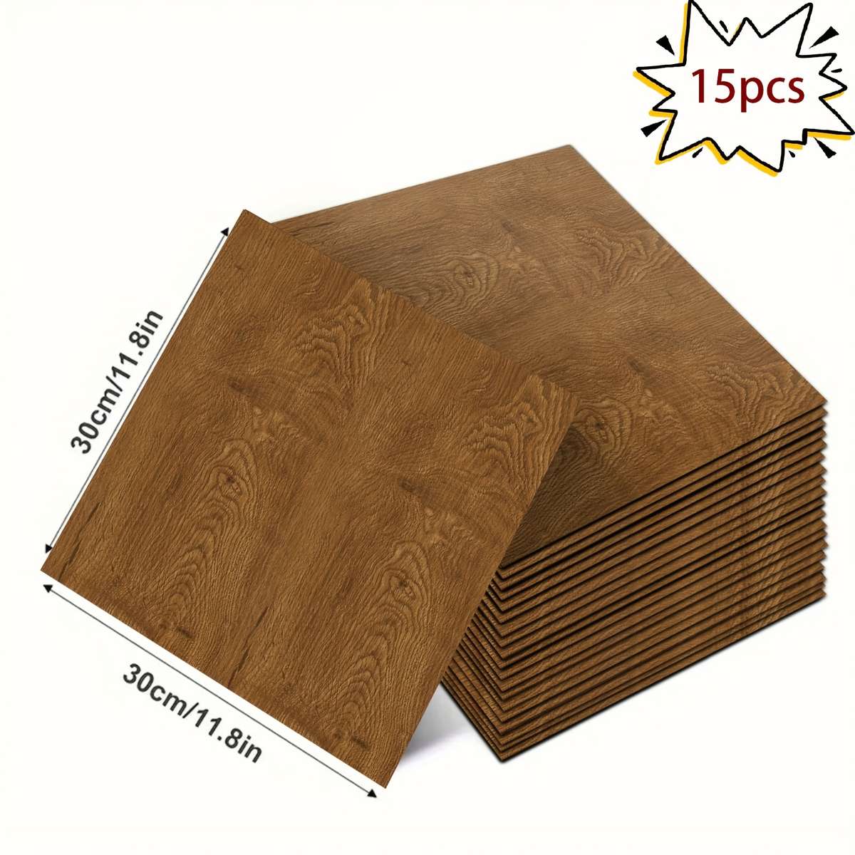 Self Adhesive Floor Stickers Brown Style 2 45Pcs