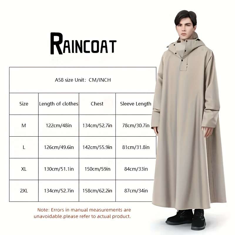 Raincoat Khaki Size Lheight 160170Cm
