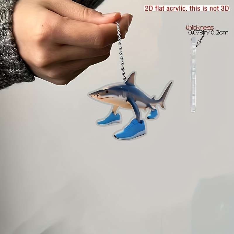 Keychain Ornament Color Shark Wearing Shoes