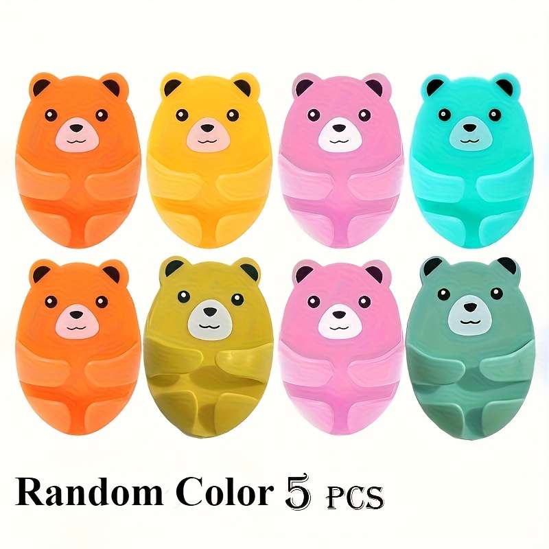 Bear Hook No Punching Storage Power Plug Hook Multi Purpose color 5pcs