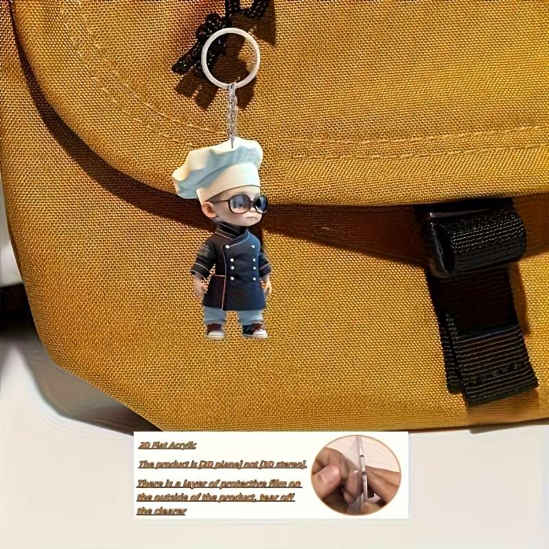 Keychain Ornament Style New Acrylic Chef Keychain