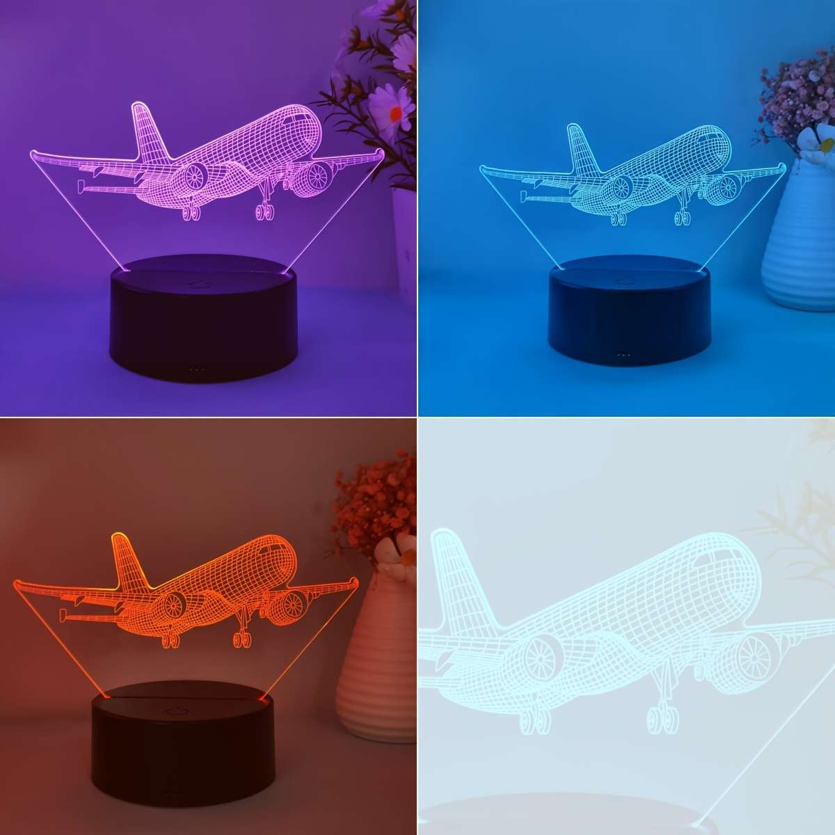 Night Light Style 7 Colors Touch Black Base