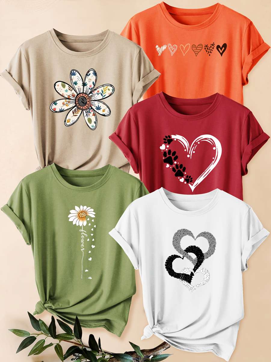 Womens T Shirt Color Orange Red White Black Light Pink Sizexl