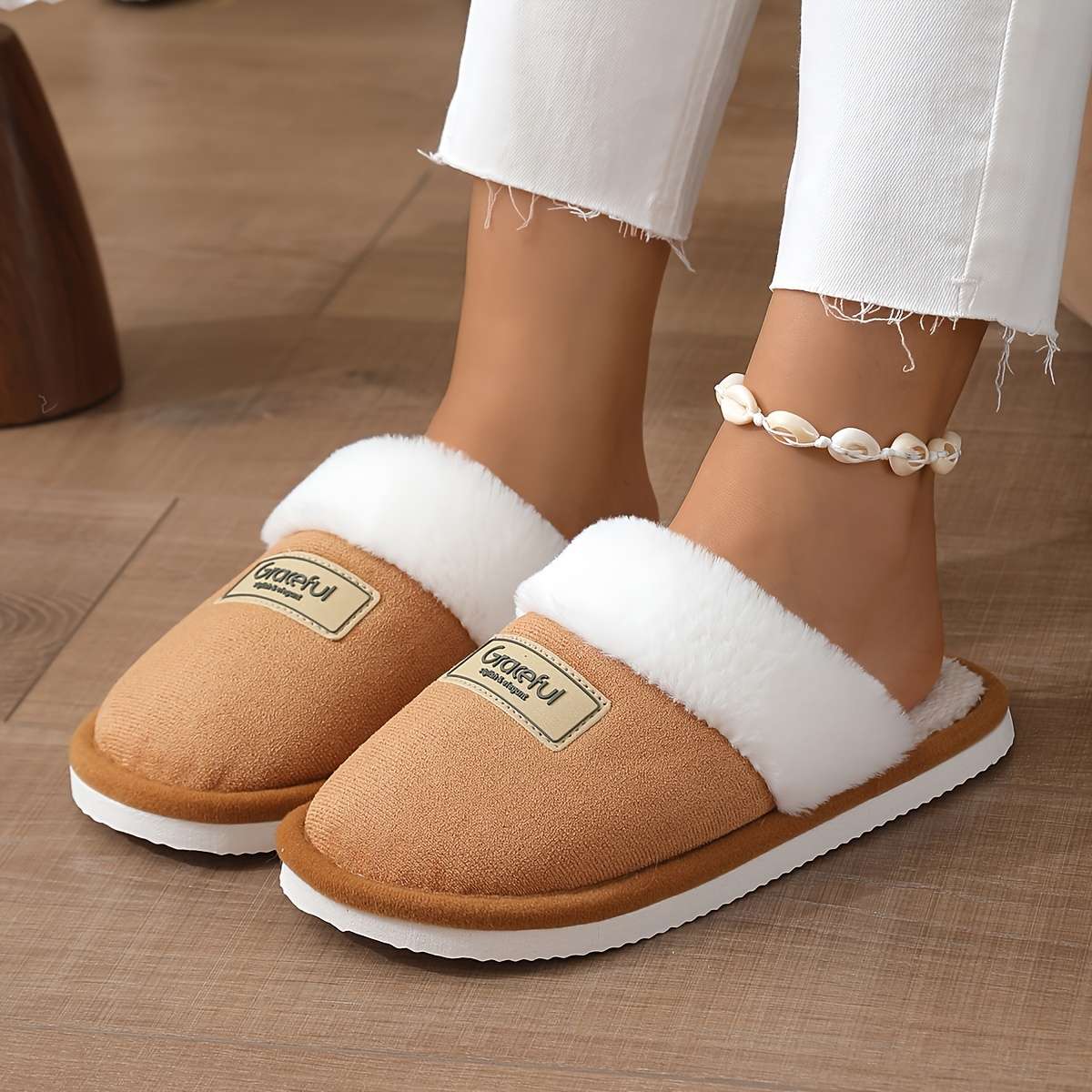 Cotton Slippers Color Grey Sizeuk 6.5-7
