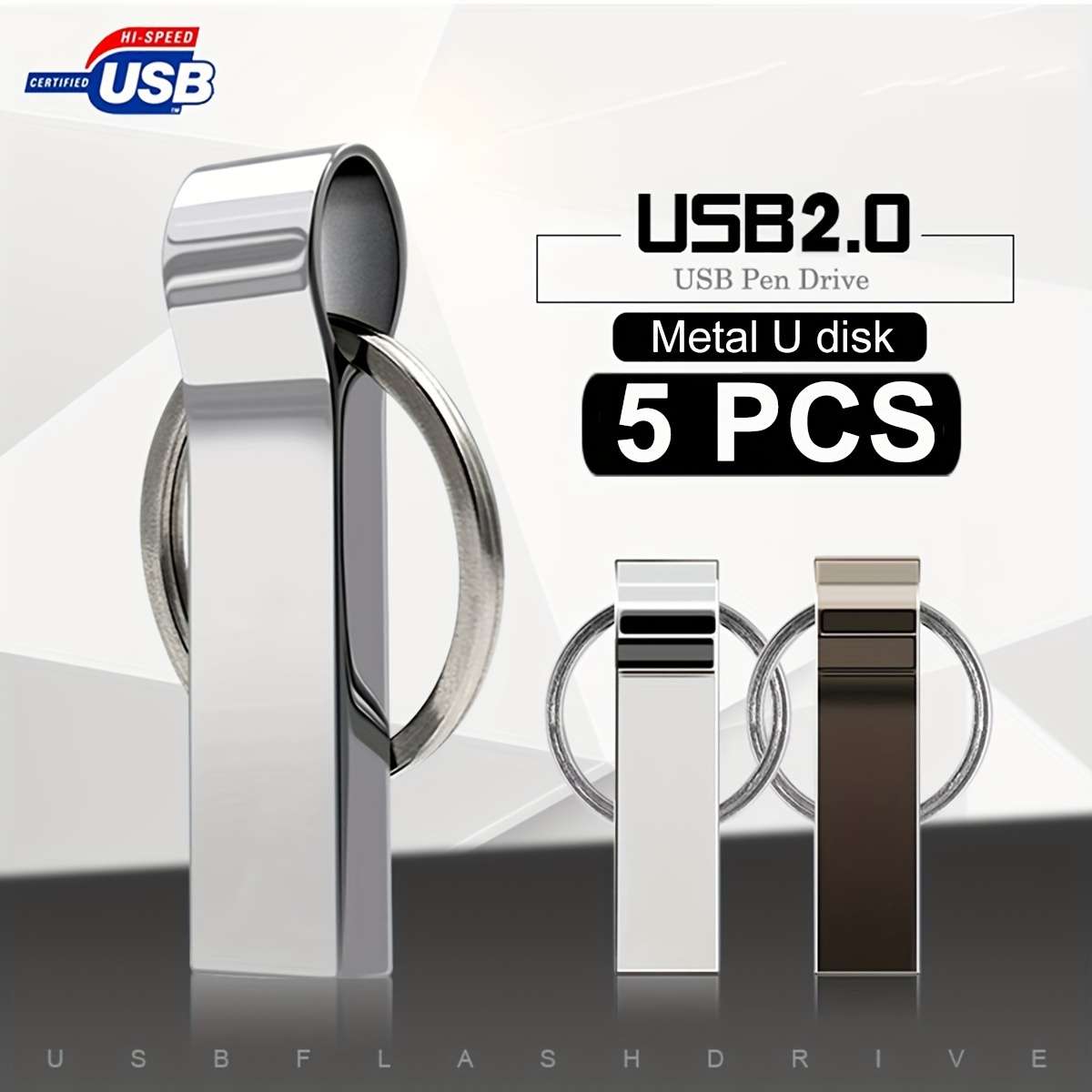 Usb Flash Drive Color Silvery Capacity 2Gb 5Pcs