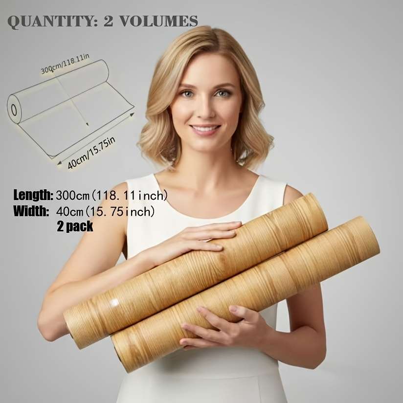 Self Adhesive Floor Stickers 2 Roll Wood Grain