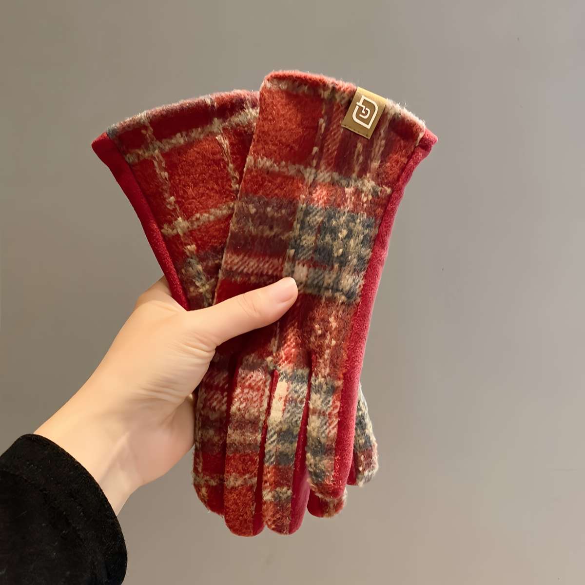 Winter Gloves Items Leopard Coffee