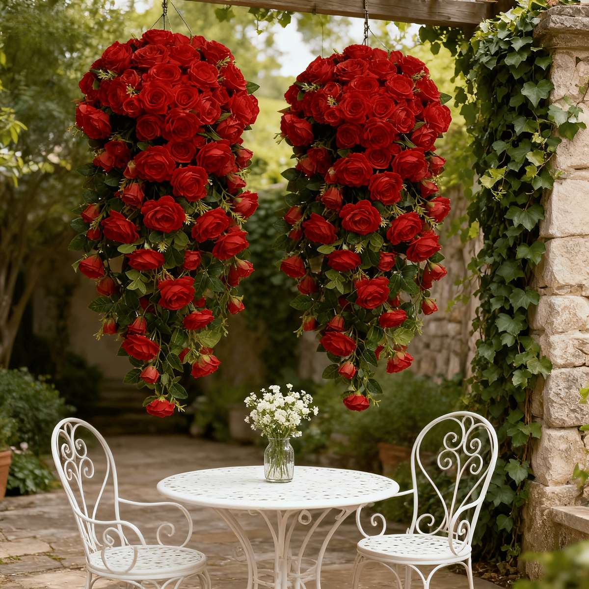 Simulated Flower Color Red Quantity2Pcs