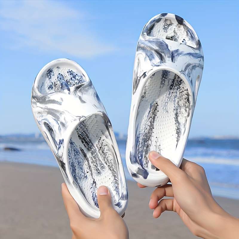 Men Slippers Summer Style Black Size Uk 7.5