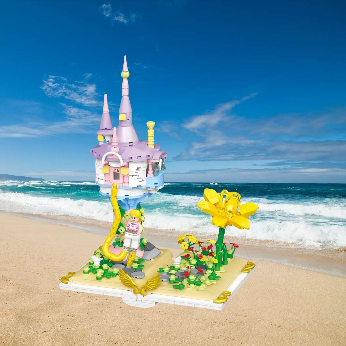 Building Toy Architectural Model Toy Set Color Flower Castle