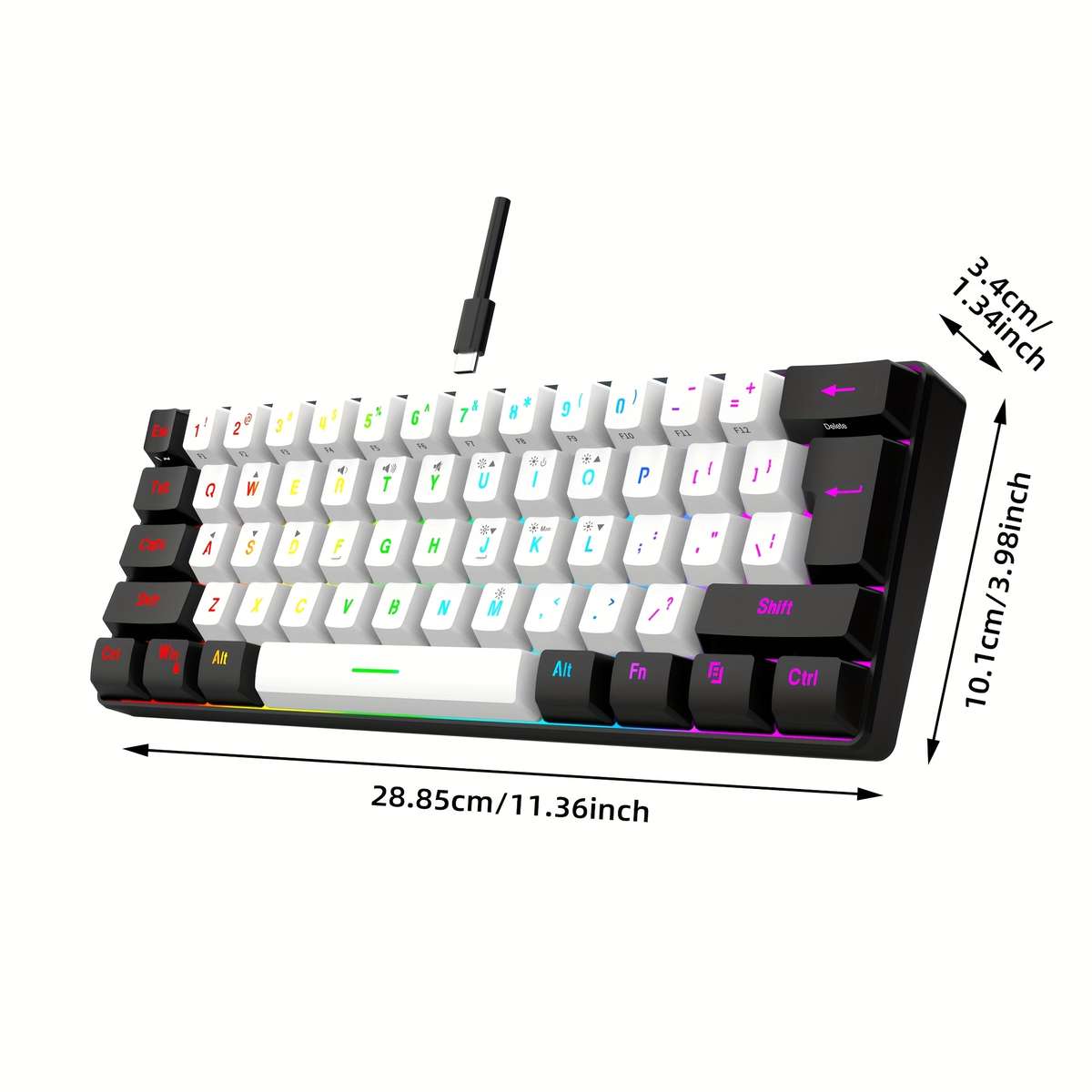 Keyboard Color G61 White And Black