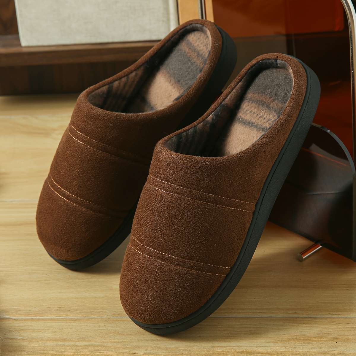Cotton Slippers Color Black Sizeuk 8.5-9