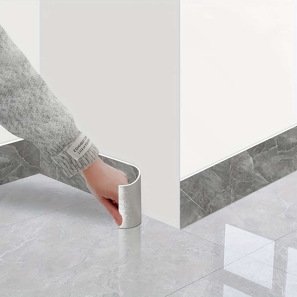 Skirting Board Gray Base Stone Pattern Size 4.72In*23.62In12Cm*60Cm