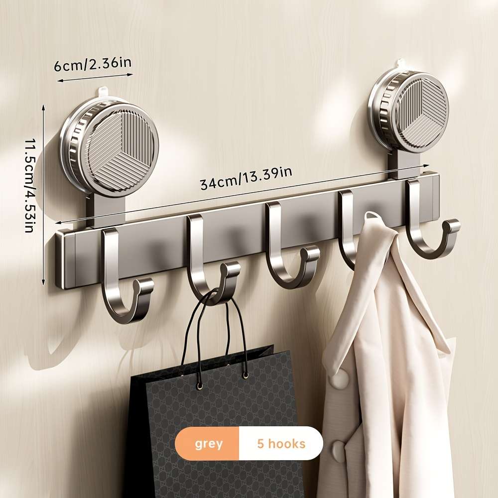 Bathroom Storage Rack Size Upgraded Suction Cupwall Hanging 7 Hooks